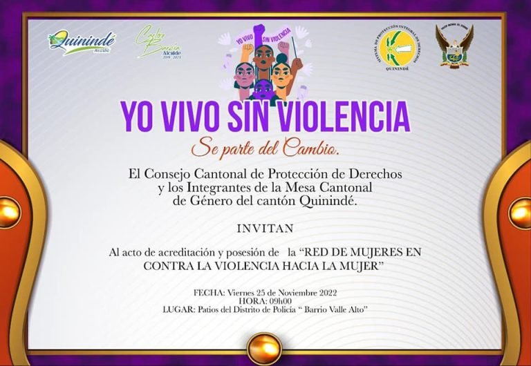 QUININDÉ CONTARÁ CON RED DE MUJERES CONTRA LA VIOLENCIA.