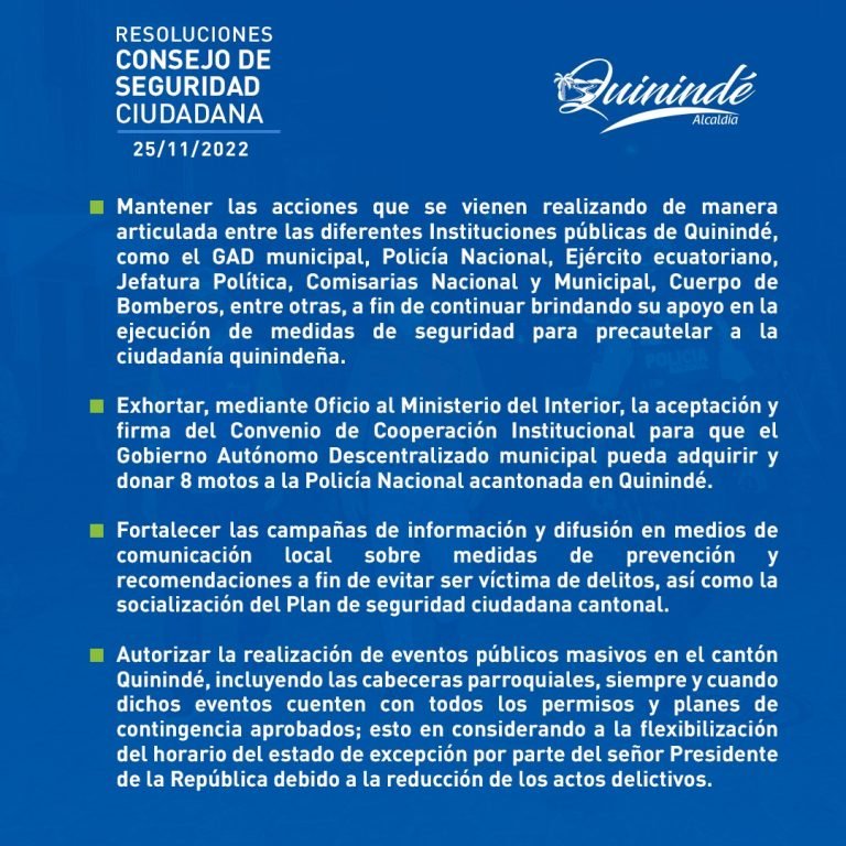 RESOLUCIONES TOMADAS POR EL CONCEJO DE SEGURIDAD CIUDADANA.